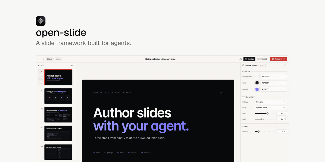 Open-Slide Powers AI Agent-Driven Presentations