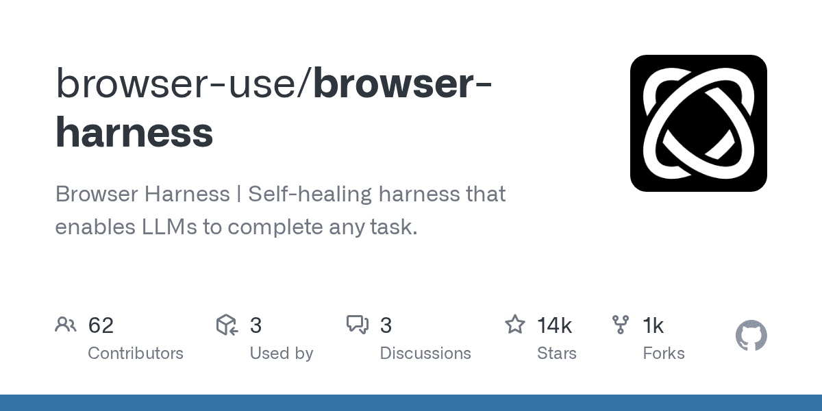 Self-Healing GitHub Harness Unlocks Any Task for LLMs