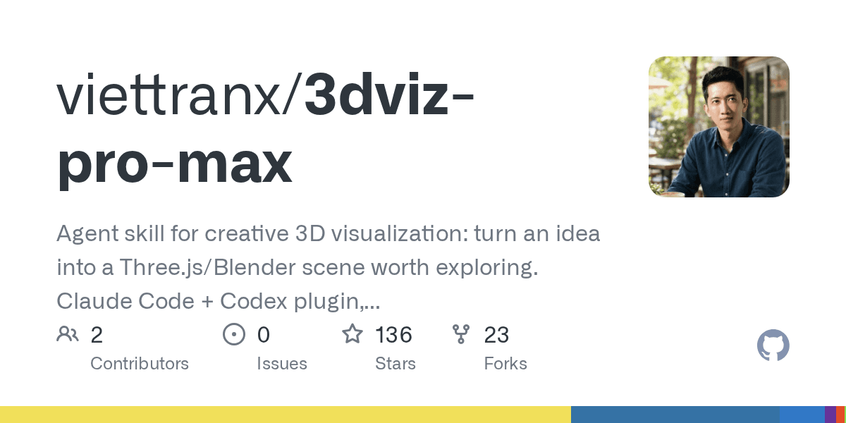 3dviz-pro-max AI Turns Ideas into 3D Scenes