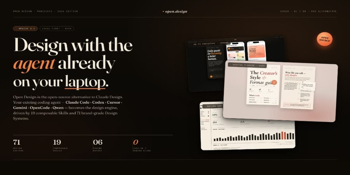 Open Design Launches as Local, Open-Source Claude Rival