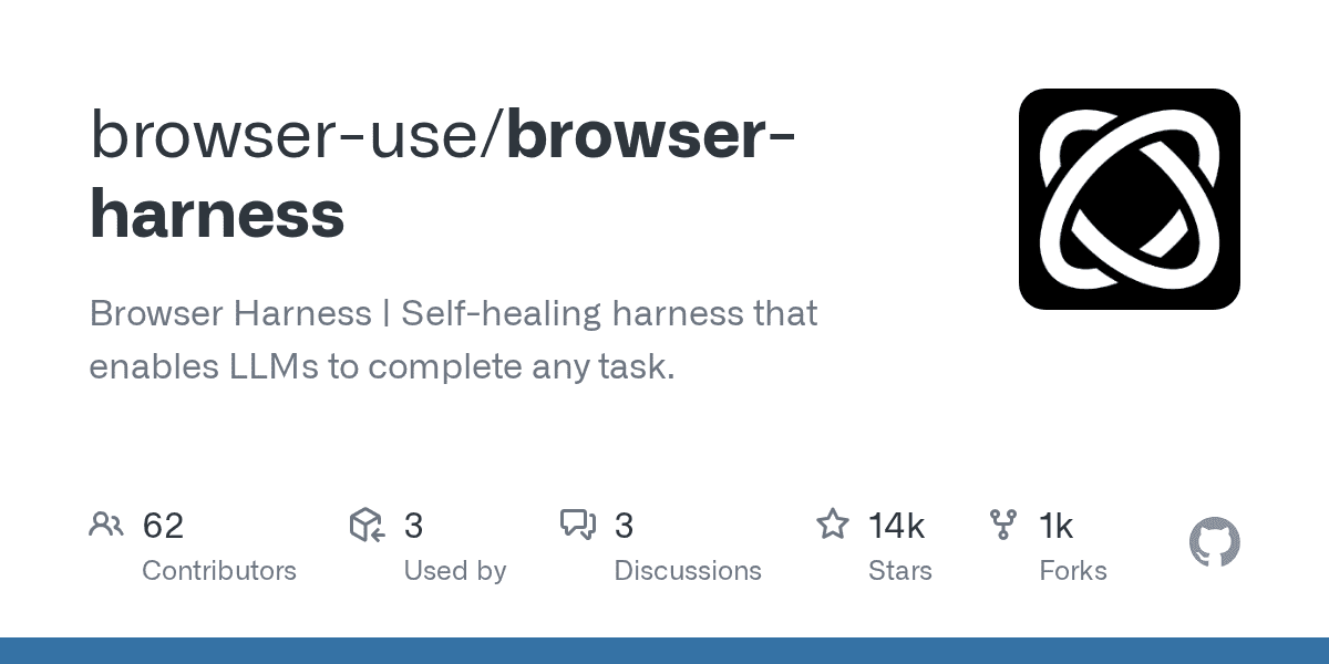 Self-Healing GitHub Harness Unlocks Any Task for LLMs