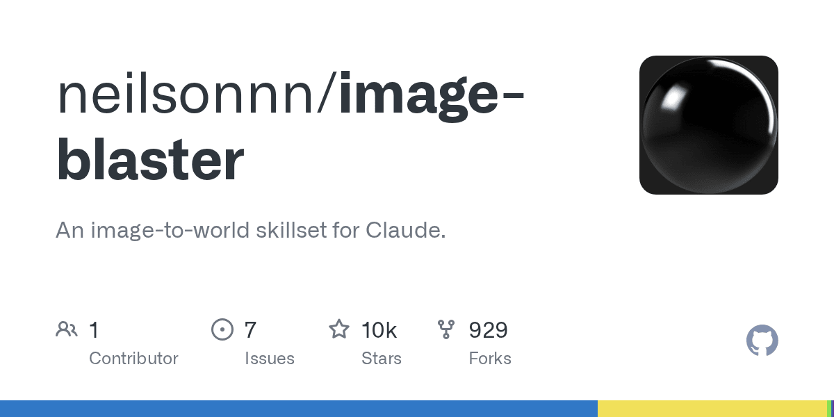 Image-Blaster Unlocks Image-to-World Skills for Claude